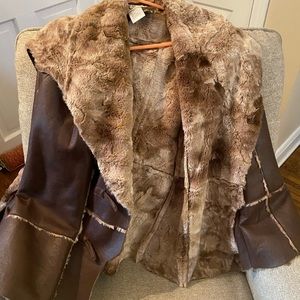 Faux fur/leather coat.
